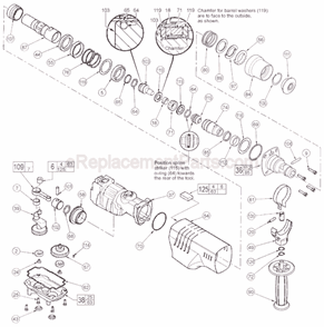 Page B Diagram and Parts List for 5318-51 SER 886B Milwaukee Demolition Hammer