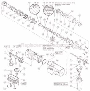 Page B Diagram and Parts List for 5319-21 SER 863A Milwaukee Demolition Hammer