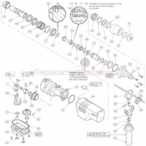Page B Diagram and Parts List for 5319-21 SER 863B Milwaukee Demolition Hammer