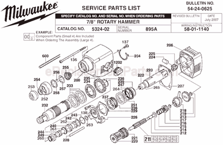 Part Location Diagram of 34-40-4456 Milwaukee O-Ring