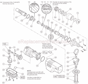 Page B Diagram and Parts List for 5327-21 SER A24A Milwaukee Demolition Hammer