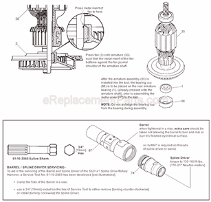 Page D Diagram and Parts List for 5327-21 SER A24A Milwaukee Demolition Hammer