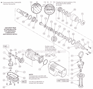 Page B Diagram and Parts List for 5327-21 SER A24B Milwaukee Demolition Hammer