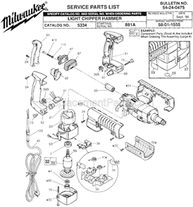 Part Location Diagram of 12-20-3305 Milwaukee Service Nameplate Kit