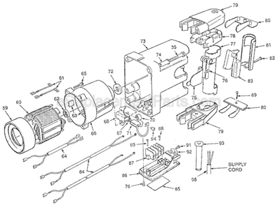 Page B Diagram and Parts List for 5335 SER 804-1001 Milwaukee Demolition Hammer