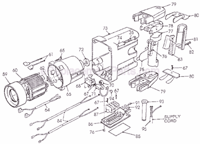 Page B Diagram and Parts List for 5335 SER 804-8000 Milwaukee Demolition Hammer