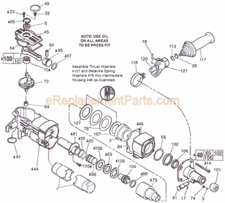 Page B Diagram and Parts List for 5336-22 SER 216A Milwaukee Demolition Hammer