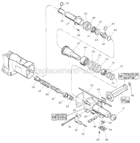 Page B Diagram and Parts List for 5341 SER 776-1001 Milwaukee Demolition Hammer