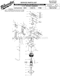 Part Location Diagram of 31-44-1610 Milwaukee Left Handle Half