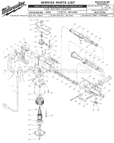 Part Location Diagram of 42-42-0250 Milwaukee Bit Lock Button