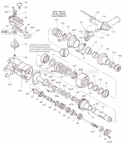 Page B Diagram and Parts List for 5346-21 SER 187A Milwaukee Demolition Hammer
