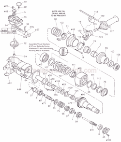 Page B Diagram and Parts List for 5346-21 SER 187B Milwaukee Demolition Hammer