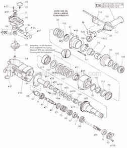 Page B Diagram and Parts List for 5346-21 SER 187C Milwaukee Demolition Hammer