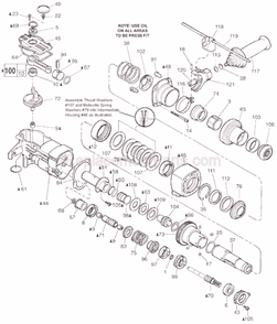 Page B Diagram and Parts List for 5346-51 SER 187A Milwaukee Demolition Hammer