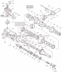 Page B Diagram and Parts List for 5346-51 SER 187B Milwaukee Demolition Hammer