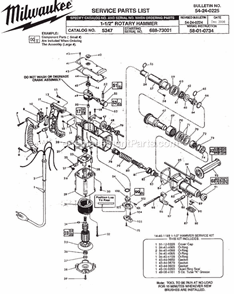 Part Location Diagram of 14-34-0350 Milwaukee Side Handle Kit