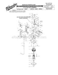 Page A Diagram and Parts List for 5347 SER 688A Milwaukee Demolition Hammer