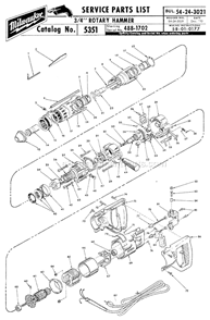 Part Location Diagram of 14-50-0400 Milwaukee Motor Housing