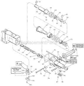 Page B Diagram and Parts List for 5352 SER 779-1001 Milwaukee Demolition Hammer
