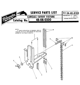 Fig-0 Diagram and Parts List for 48-08-0200  Milwaukee Miter Saw