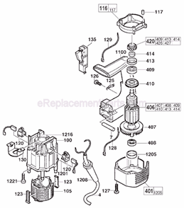 Page B Diagram and Parts List for 5360-21 SER 410A Milwaukee Demolition Hammer