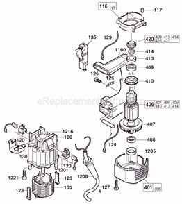 Page B Diagram and Parts List for 5360-21 SER 410B Milwaukee Demolition Hammer