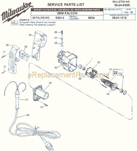 Part Location Diagram of 31-44-1810 Milwaukee Handle Half,Right