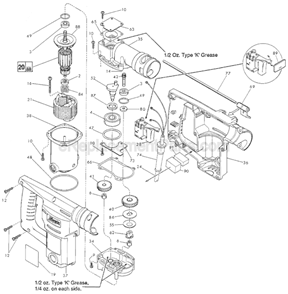 Part Location Diagram of 45-12-0500 Milwaukee Dust Shield