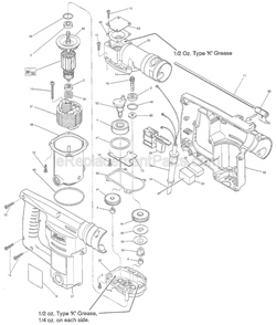 Part Location Diagram of 23-66-2121 Milwaukee Switch