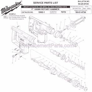 Part Location Diagram of 44-94-0270 Milwaukee Connecting Rod