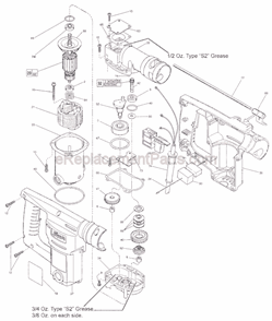 Part Location Diagram of 31-50-0860 Milwaukee Motor Housing