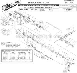 Part Location Diagram of 31-44-1070 Milwaukee Handle Half Left - Red