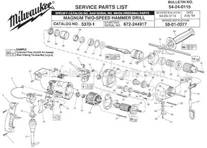 Part Location Diagram of 49-08-0150 Milwaukee Apply Thin Coat Type