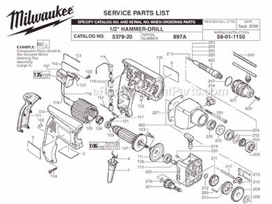 Part Location Diagram of 45-22-0550 Milwaukee Rubber Sleeve