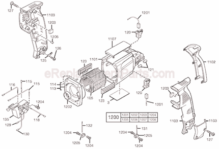 Page B Diagram and Parts List for 5380-21 SER B01A Milwaukee Hammer Drill