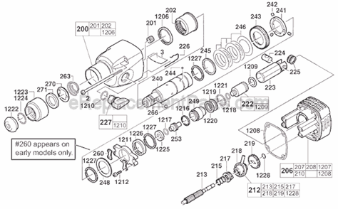 Page B Diagram and Parts List for 5383-21 SER 183A Milwaukee Demolition Hammer