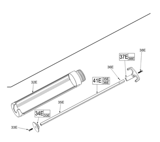 Fig-1 Diagram and Parts List for 2640-20 D15A Milwaukee Caulking Gun