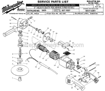 Part Location Diagram of 22-64-1632 Milwaukee Power Cord (10-foot)