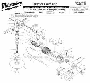 Part Location Diagram of 49-05-0060 Milwaukee Rubber Washer Flange