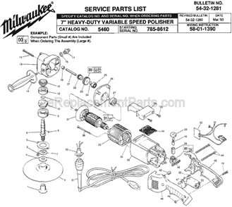 Part Location Diagram of 05-89-0045 Milwaukee Switch Screw