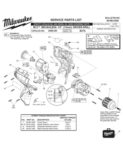 Part Location Diagram of 14-20-1130 Milwaukee Housing / Electronics Kit