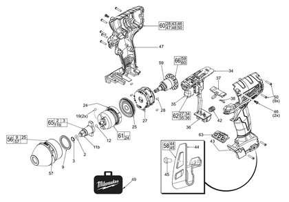 Fig-0 Diagram and Parts List for 2654-059 F21A Milwaukee Impact Driver