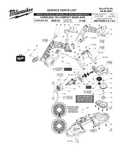 Fig-0 Diagram and Parts List for 2629-22 C14B Milwaukee Saw