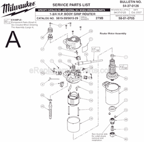 Part Location Diagram of 31-17-0070 Milwaukee Cord Clamp