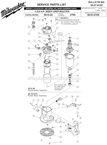 Part Location Diagram of 45-10-0080 Milwaukee Shaft Collet
