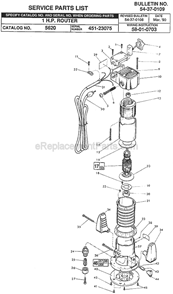 Page A Diagram and Parts List for 5620 SER 451-23075 Milwaukee Router