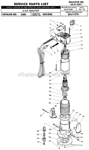 Page A Diagram and Parts List for 5670 SER 608-2566 Milwaukee Router