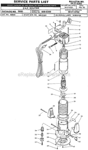 Page A Diagram and Parts List for 5670 SER 608-6300 Milwaukee Router