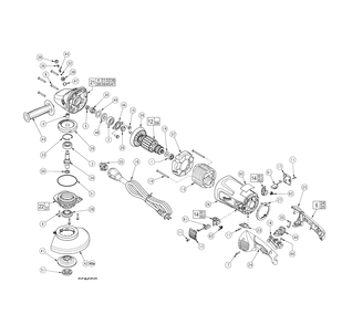 Fig-0 Diagram and Parts List for 6089-30 B45C Milwaukee Angle Grinder
