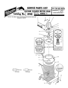 Fig-0 Diagram and Parts List for 8940 SERIES 1 Milwaukee Leaf Blower / Vacuum